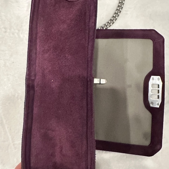 REBECCA MINKOFF CHEVRON QUILTED LOVE CROSSBODY HANDBAG AMETHYST - Picture 6 of 8